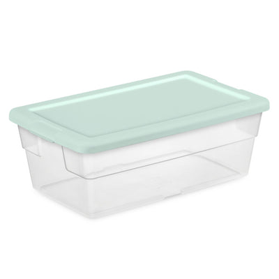 Sterilite 60 Pack 6 Quart Storage Box Stackable Bin with Lid, Plastic Container - VMInnovations