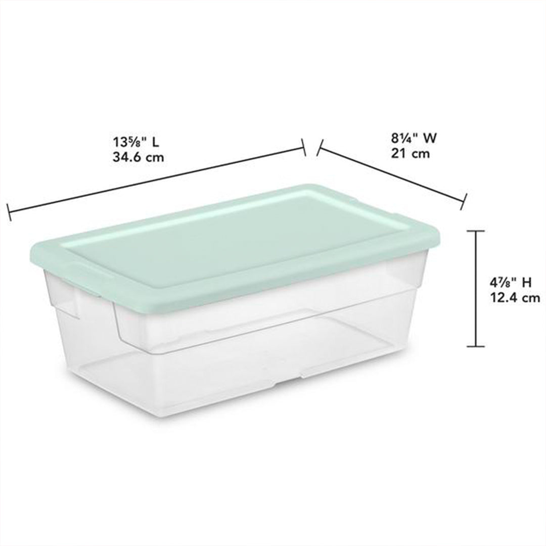 Sterilite 30 Pack 6 Quart Storage Box Stackable Bin with Lid, Plastic Container