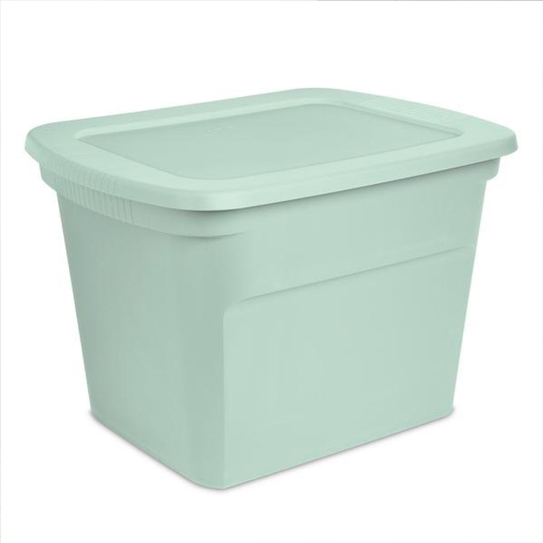 Sterilite 8 Pack 18 Gal Plastic Stackable Storage Container w/ Lid, Mindful Mint