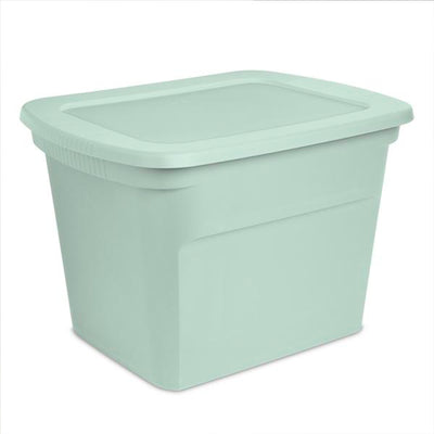 Sterilite 8 Pack 18 Gal Plastic Stackable Storage Container w/ Lid, Mindful Mint - VMInnovations