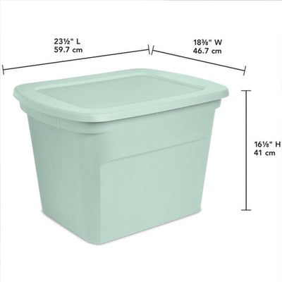 Sterilite 8 Pack 18 Gal Plastic Stackable Storage Container w/ Lid, Mindful Mint - VMInnovations
