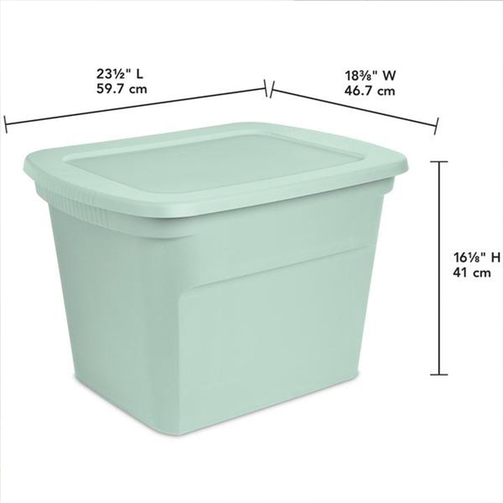 Sterilite 8 Pack 18 Gal Plastic Stackable Storage Container w/ Lid, Mindful Mint