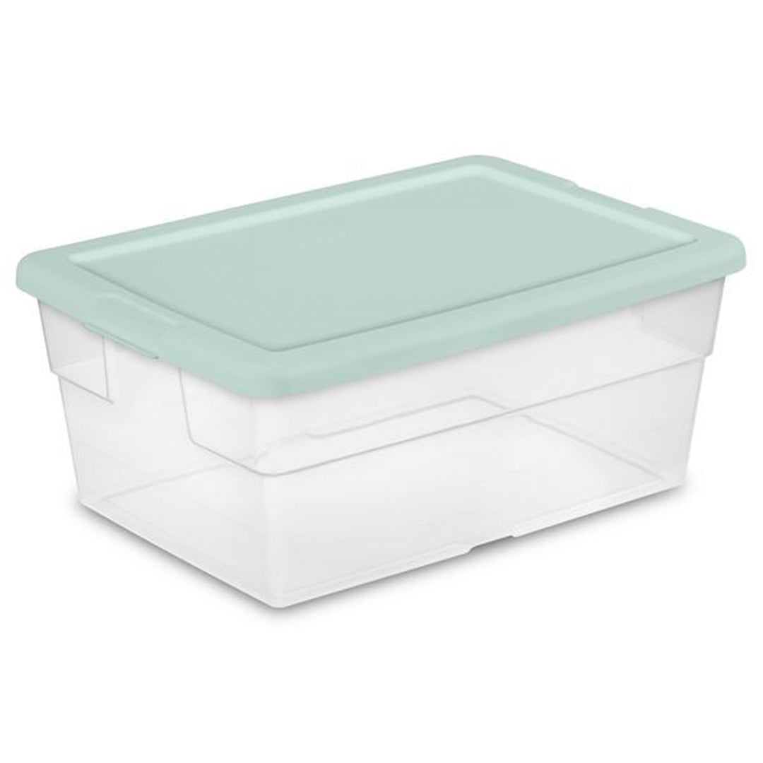 Sterilite 12 Pack 16 Quart Stacking Storage Box Container Tub with Lid, Clear