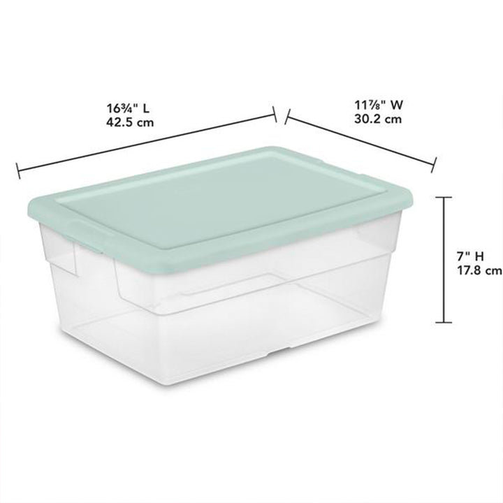 Sterilite 24 Pack 16 Quart Stacking Storage Box Container Tub with Lid, Clear