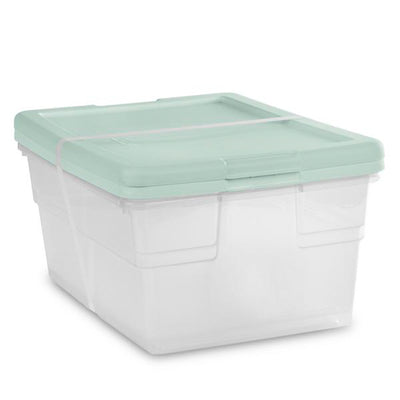Sterilite 24 Pack 16 Quart Stacking Storage Box Container Tub with Lid, Clear - VMInnovations