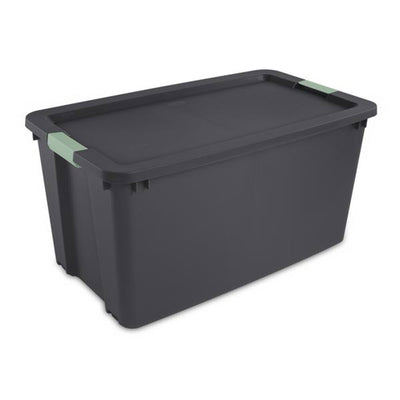 Sterilite 12 Pack 45 Gallon Wheeled Latch Tote, Stackable Plastic Storage Bin