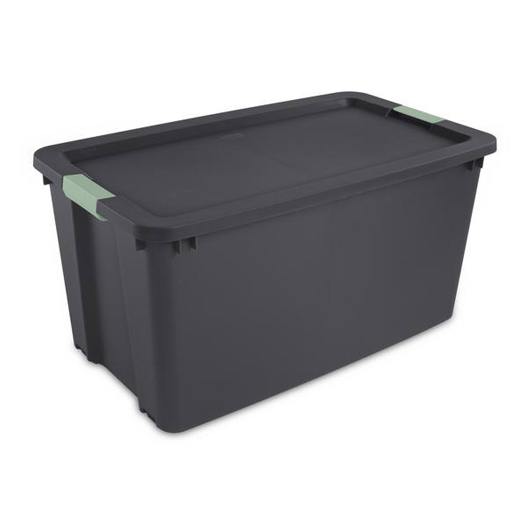 Sterilite 8 Pack 45 Gallon Wheeled Latch Tote, Stackable Plastic Storage Bin