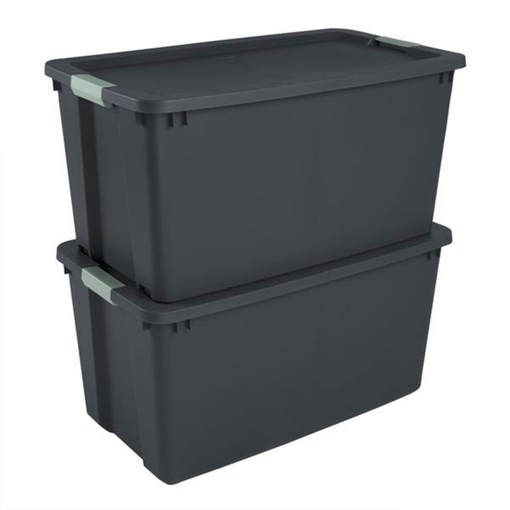 Sterilite 4 Pack 45 Gallon Wheeled Latch Tote, Stackable Plastic Storage Bin