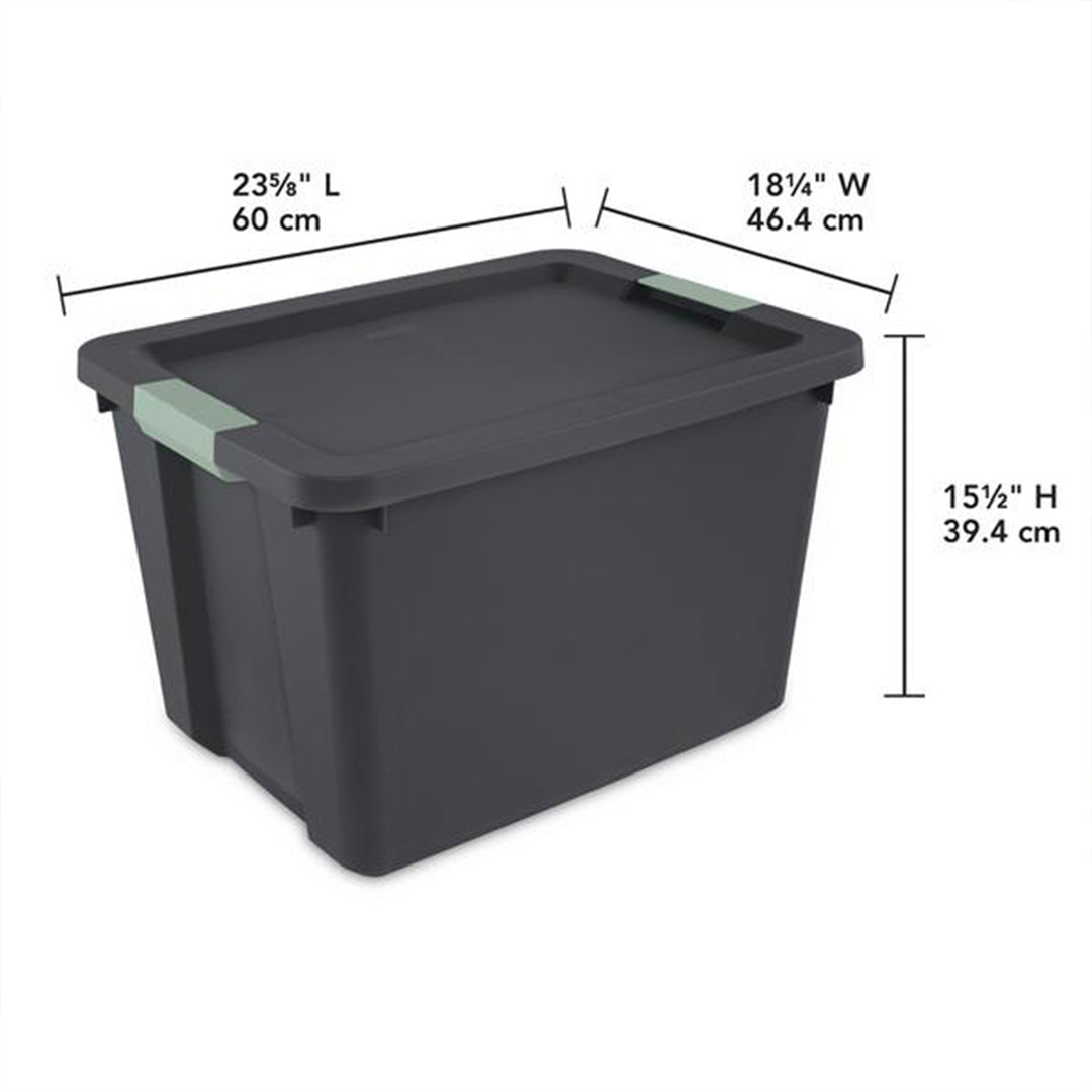 Sterilite 24 Pack 20 Gallon Latch Tote, Stackable Plastic Storage Bin Container