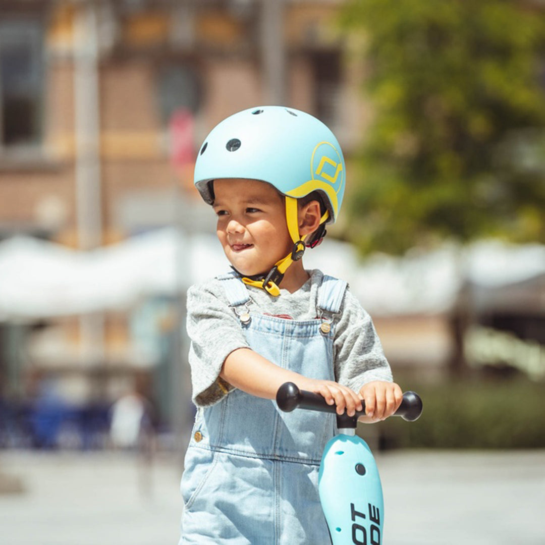 Scoot & Ride Toddler Kids Bike and Scooter Helmet with LED Light, XXS, Blueberry