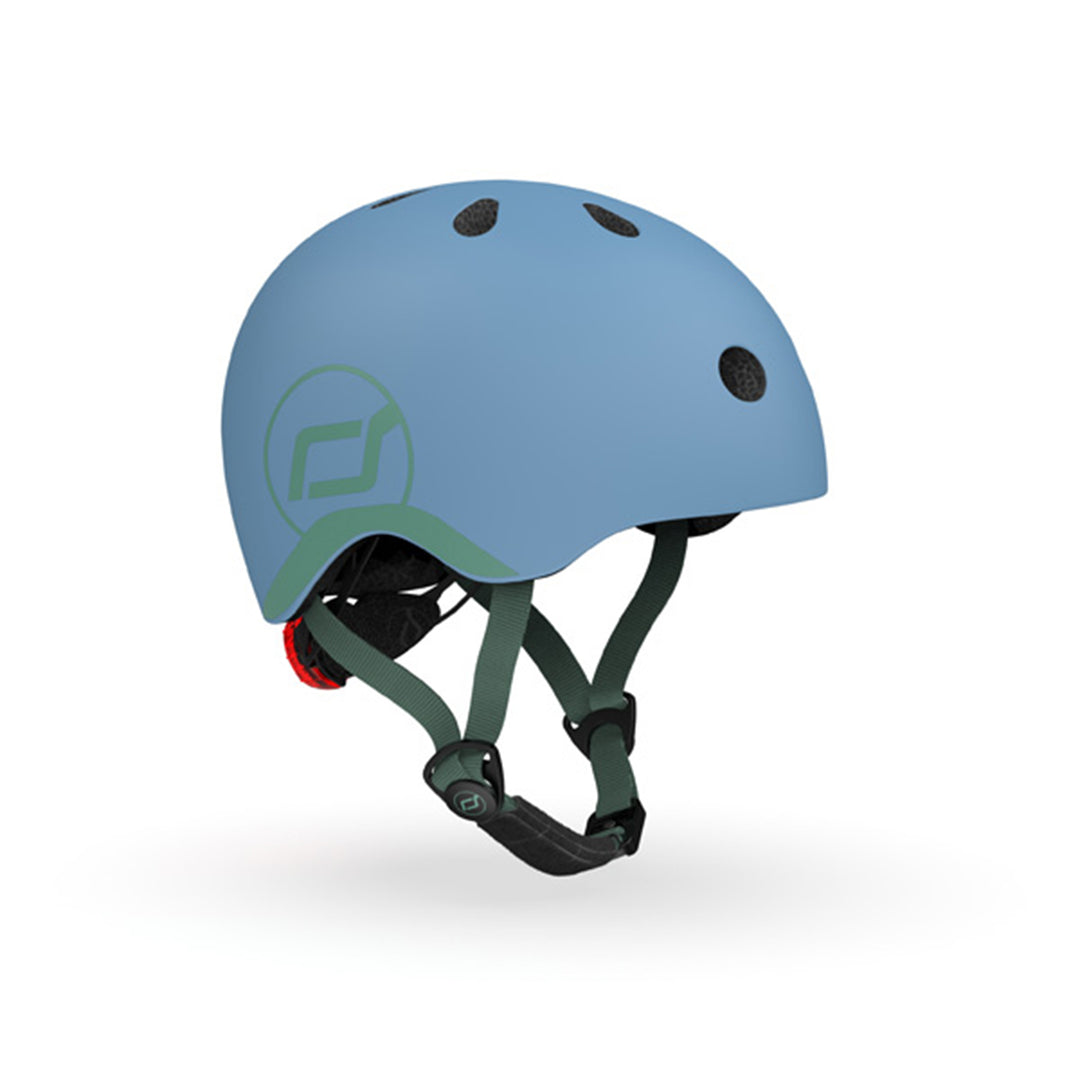 Scoot & Ride Toddler Kids Bike and Scooter Helmet with LED Light, XXS, Steel