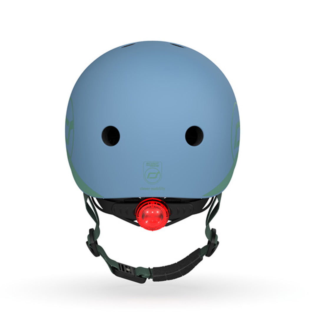 Scoot & Ride Toddler Kids Bike and Scooter Helmet with LED Light, XXS, Steel