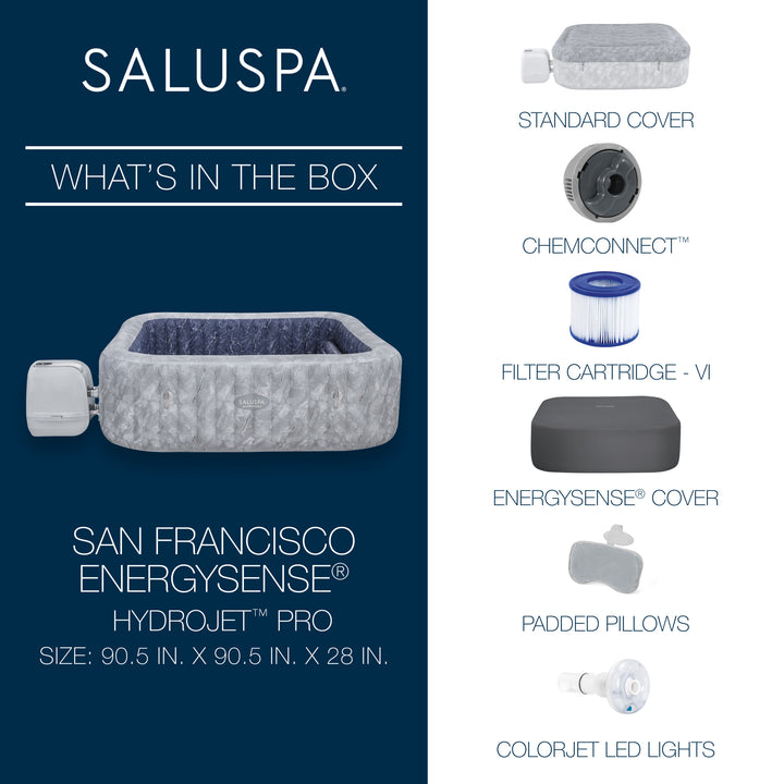 Bestway SaluSpa 5-7 Person San Francisco EnergySense HydroJet Pro Inflatable Spa