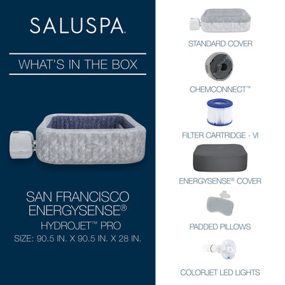 Bestway 5-7 Person San Francisco EnergySense HydroJet Inflatable Spa (Open Box) - VMInnovations
