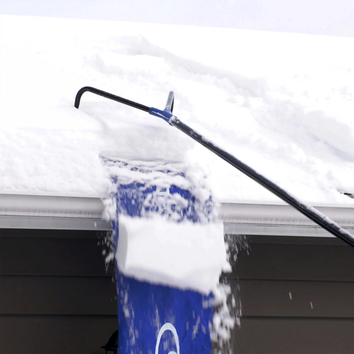 Snow Joe Roof Rake Snow Removal Tool with 28-Foot Reach and 20-Foot Debris Slide