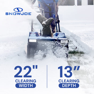 Snow Joe Electric Snow Blower, 22", Dual LED Lights, Cover Included (Open Box)