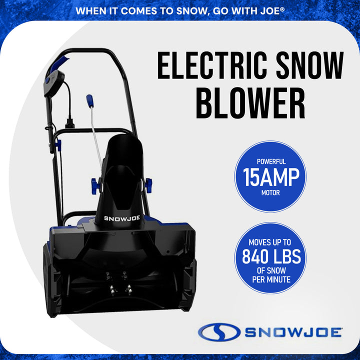 Snow Joe Electric Snow Blower, 22", Dual LED Lights, Cover Included (Open Box)