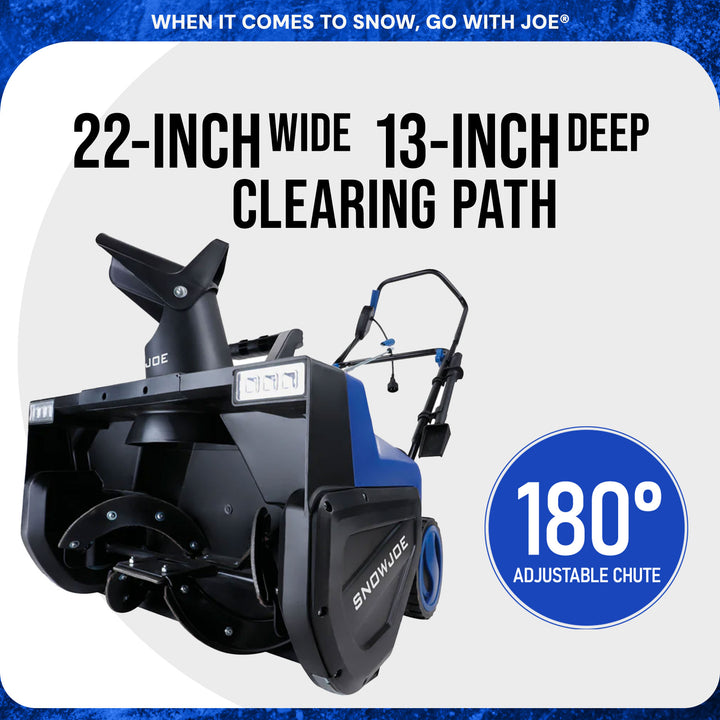 Snow Joe Electric Snow Blower, 22", Dual LED Lights, Cover Included, SJ627E-CVR