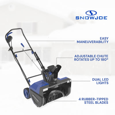 Snow Joe Electric Snow Blower, 22", Dual LED Lights, Cover Included (Open Box)