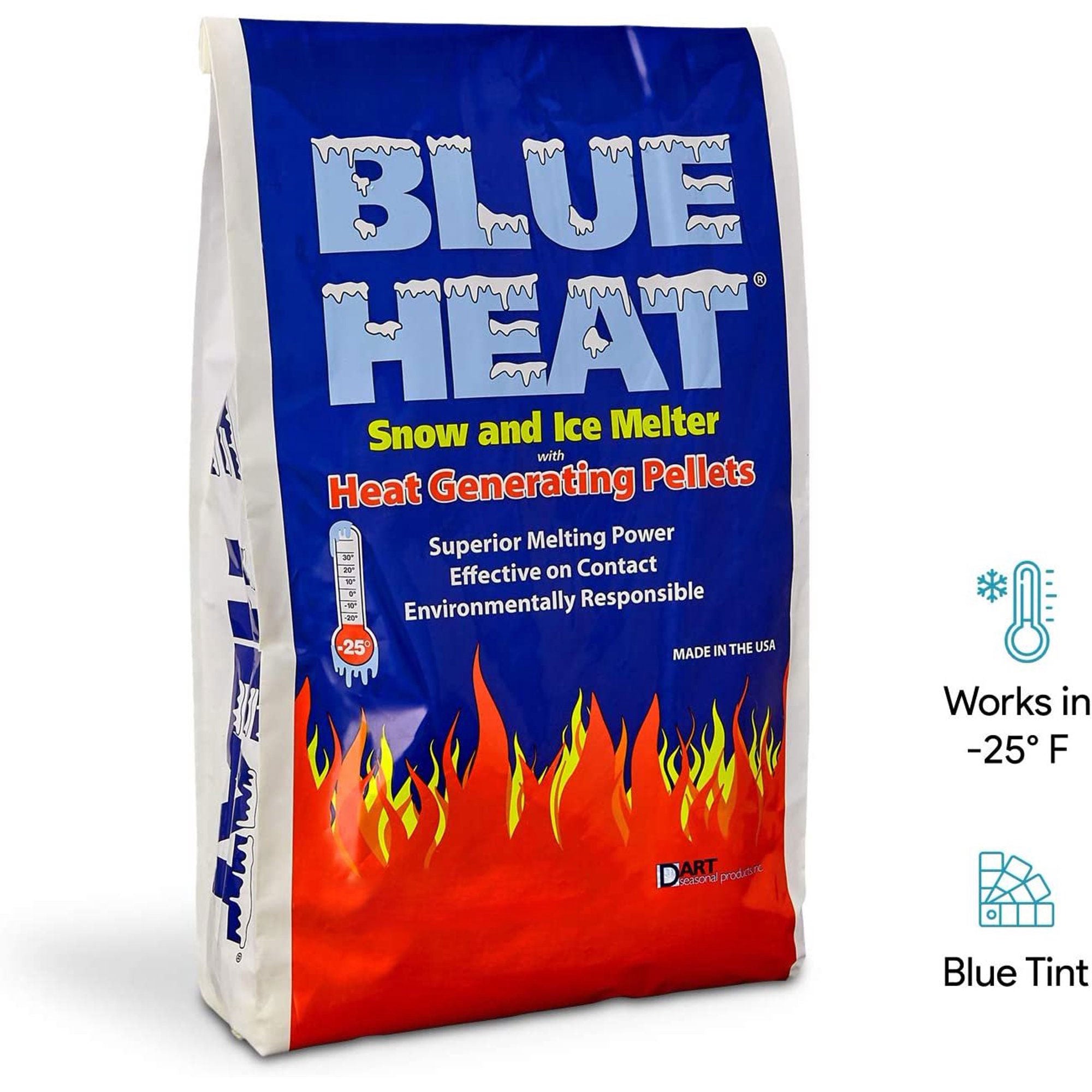 Blue Heat Ice Melt Pellets Deicer and Snow Removal for Driveway, 20 lb, 3 Pack