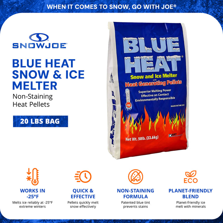 Snow Joe 3 Pack Blue Heat Snow & Ice Melter, Heat Pellets, Non-Staining, 20 lbs