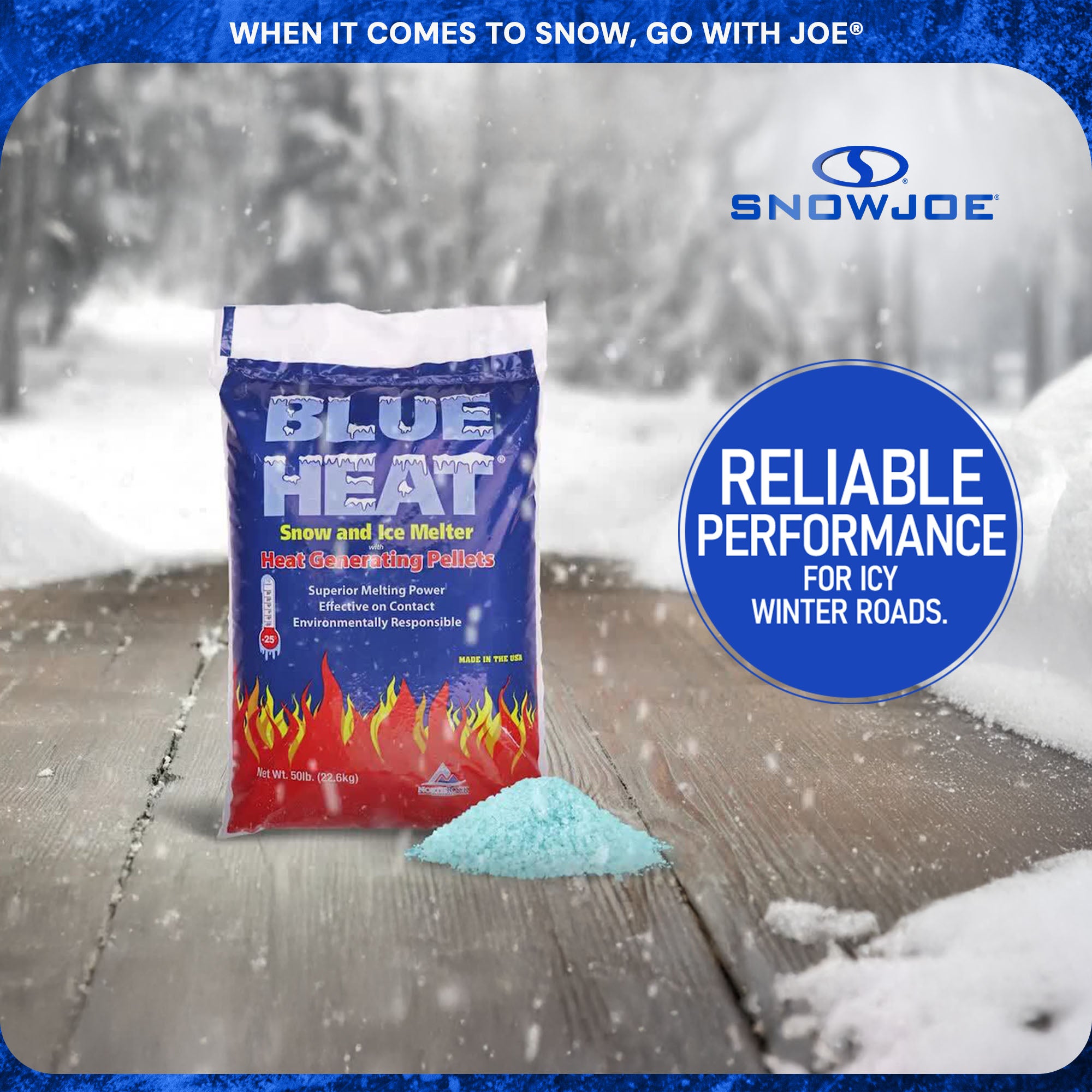 Snow Joe Blue Heat Snow & Ice Melter, Heat Pellet, Non-Staining, 20 lb, AZ-BH-20 - VMInnovations