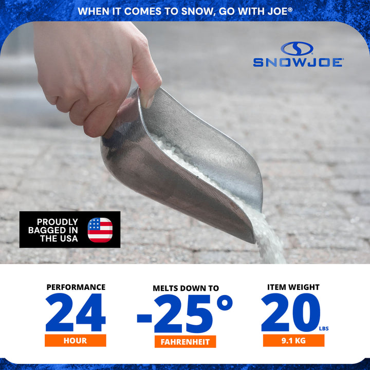 Snow Joe Shovelution Shovel Bundled with Pellets of Fire Ice Melter, 20 Pounds