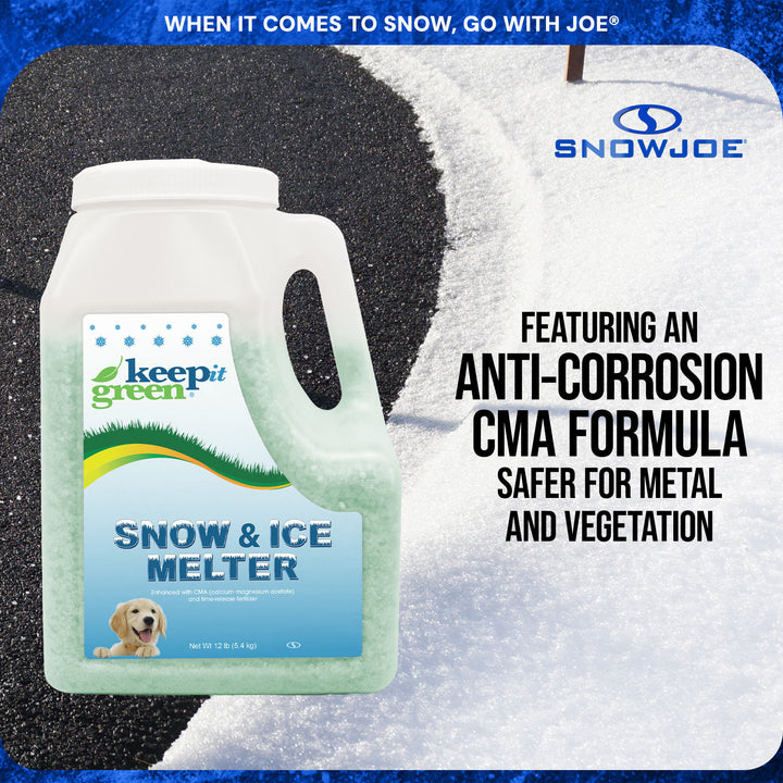 Snow Joe Keep It Green Pet Friendly Snow Melt Salt Pellets, 12 lbs, KIG12
