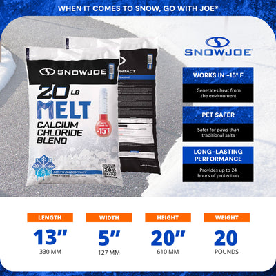 Snow Joe Calcium Chloride Blend Deicer & Snow Removal, 20 Pounds, AZ-20-ESB - VMInnovations