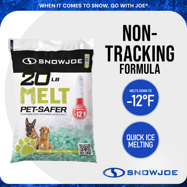 Snow Joe Pet-Safer Ice Melt Blend, Safe for Concrete/Sidewalks, 20 lb, MELT20PET