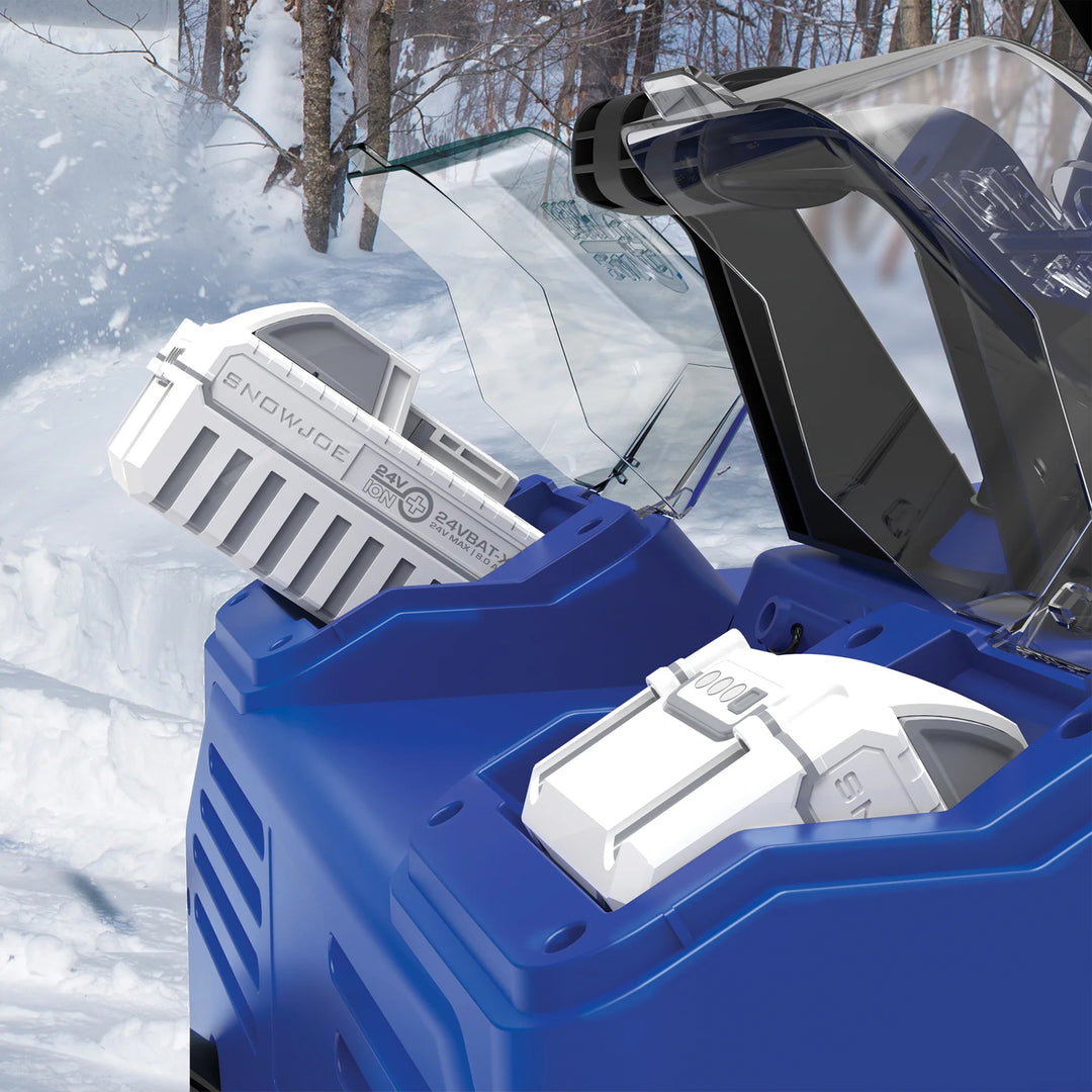 Snow Joe Cordless Snow Blower w/Electric Engine Type, 24 Volts, Blue (For Parts)