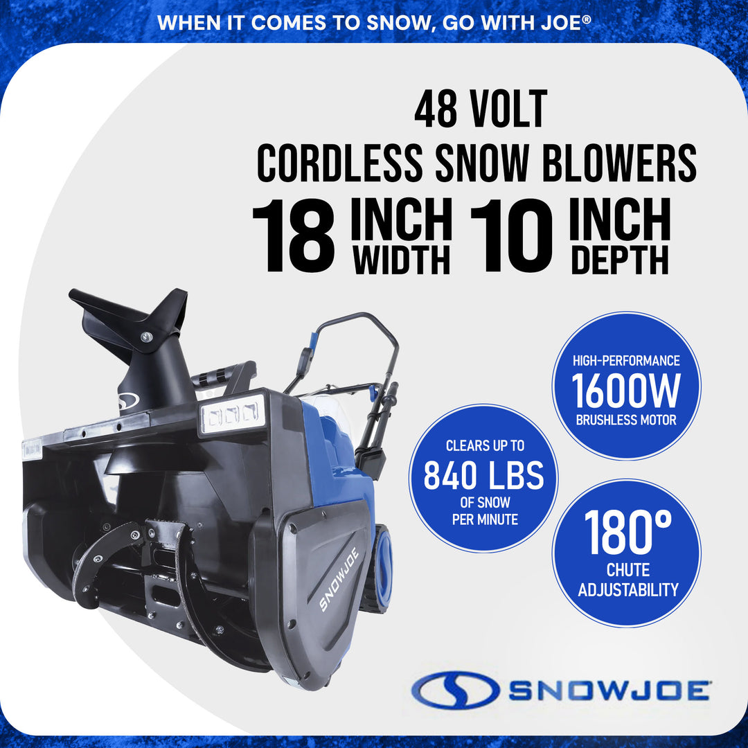 Snow Joe Cordless Snow Blower w/Electric Engine Type, 24 Volt, Blue (Open Box)