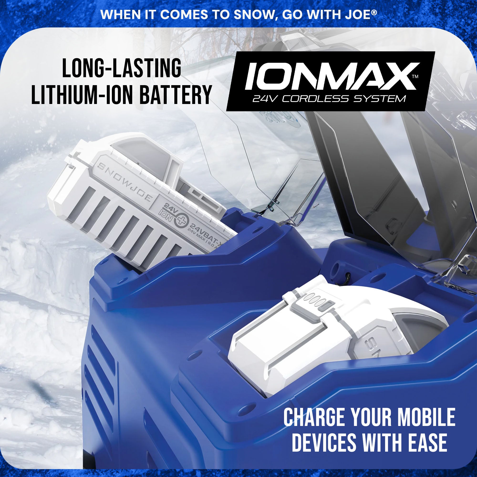 Snow Joe IONMAX 24V Cordless Snow Blower with Electric Engine Type, (Used) - VMInnovations