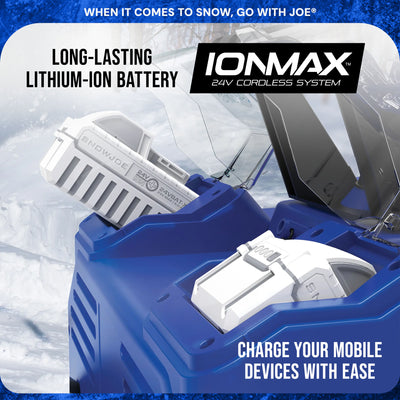 Snow Joe IONMAX 24V Cordless Snow Blower with Electric Engine Type, (Used) - VMInnovations