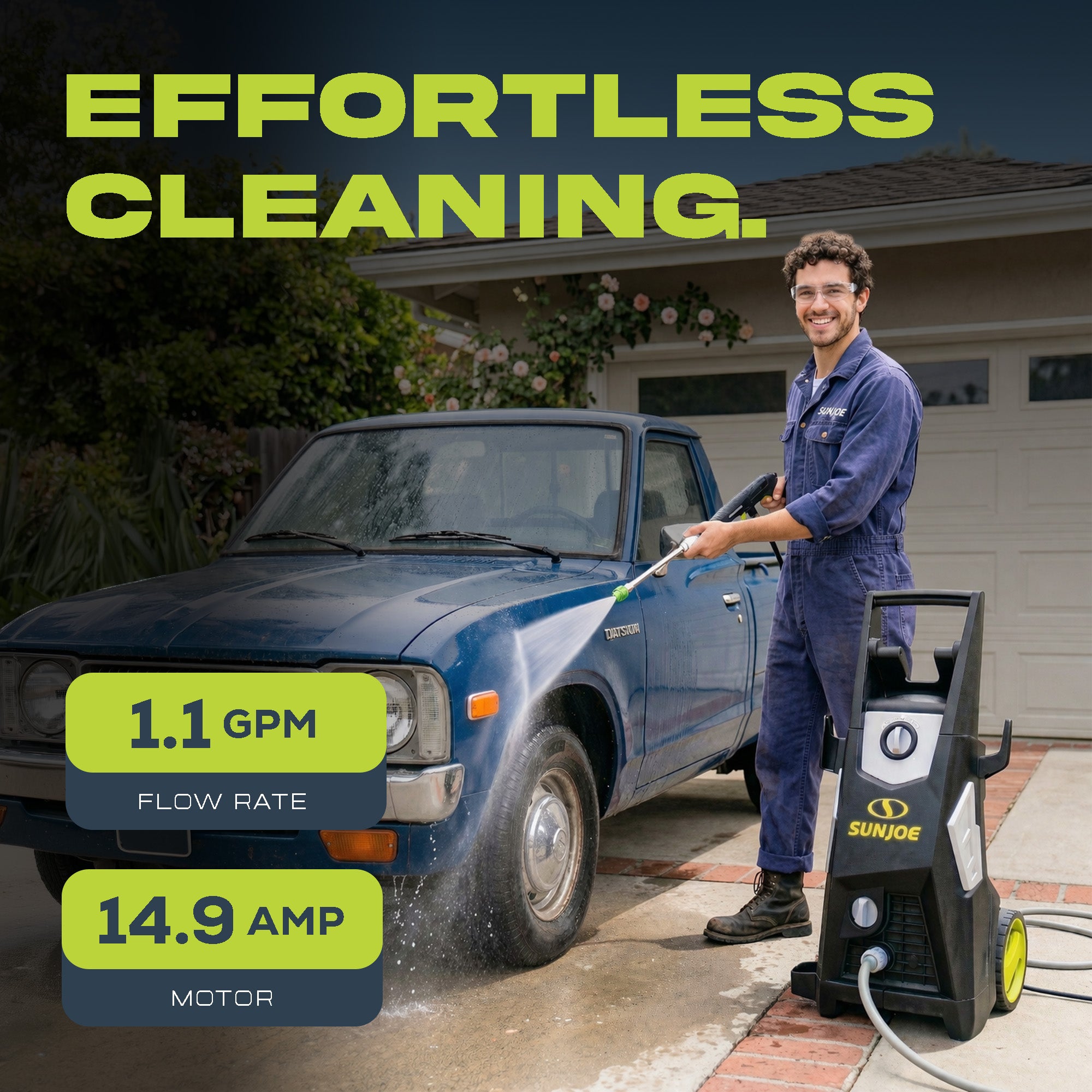 Sun Joe Electric Pressure Washer, Power Washer w/Wheels, SPX3500, PWMA Certified