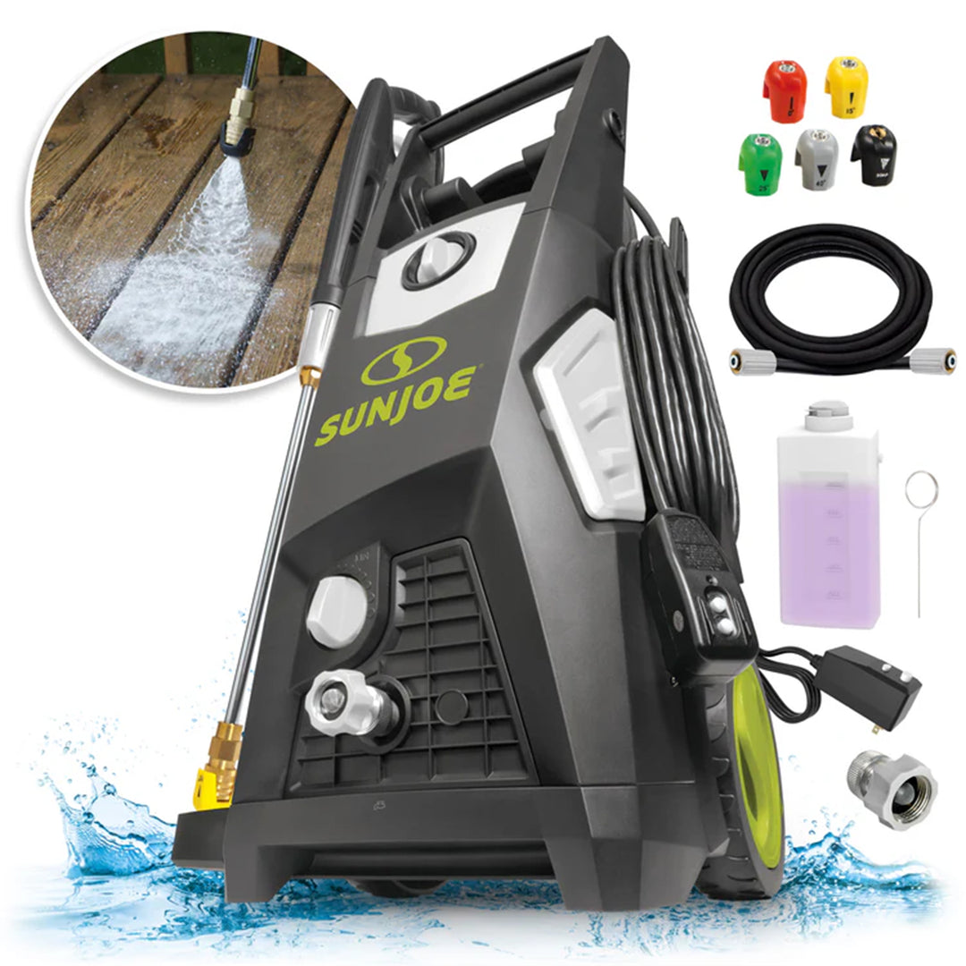 Sun Joe Electric Pressure Washer Power Tool w/Wheels & Hose Connector (Open Box)