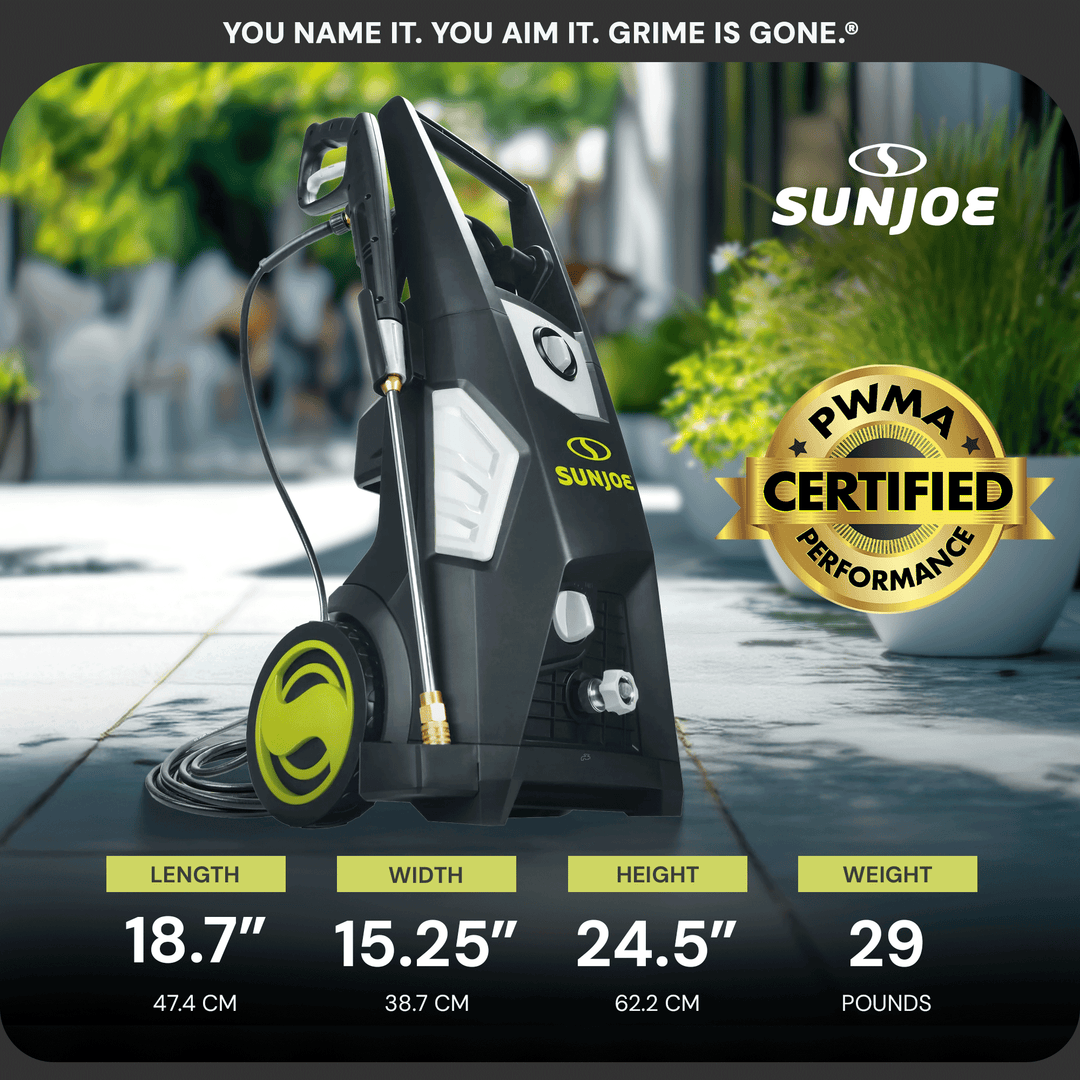 Sun Joe Electric Pressure Washer, Power Washer w/Wheels, SPX3500, PWMA Certified