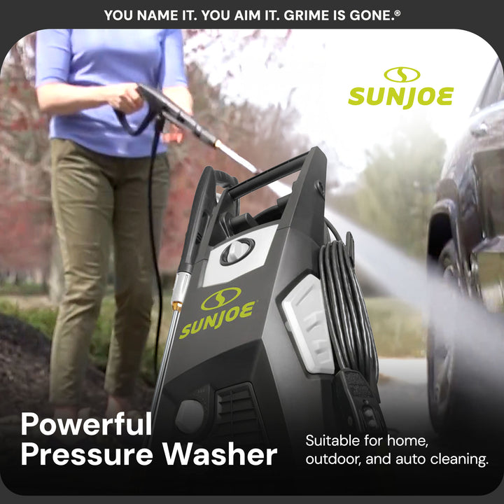 Sun Joe Electric Pressure Washer Power Tool w/Wheels & Hose Connector (Open Box)