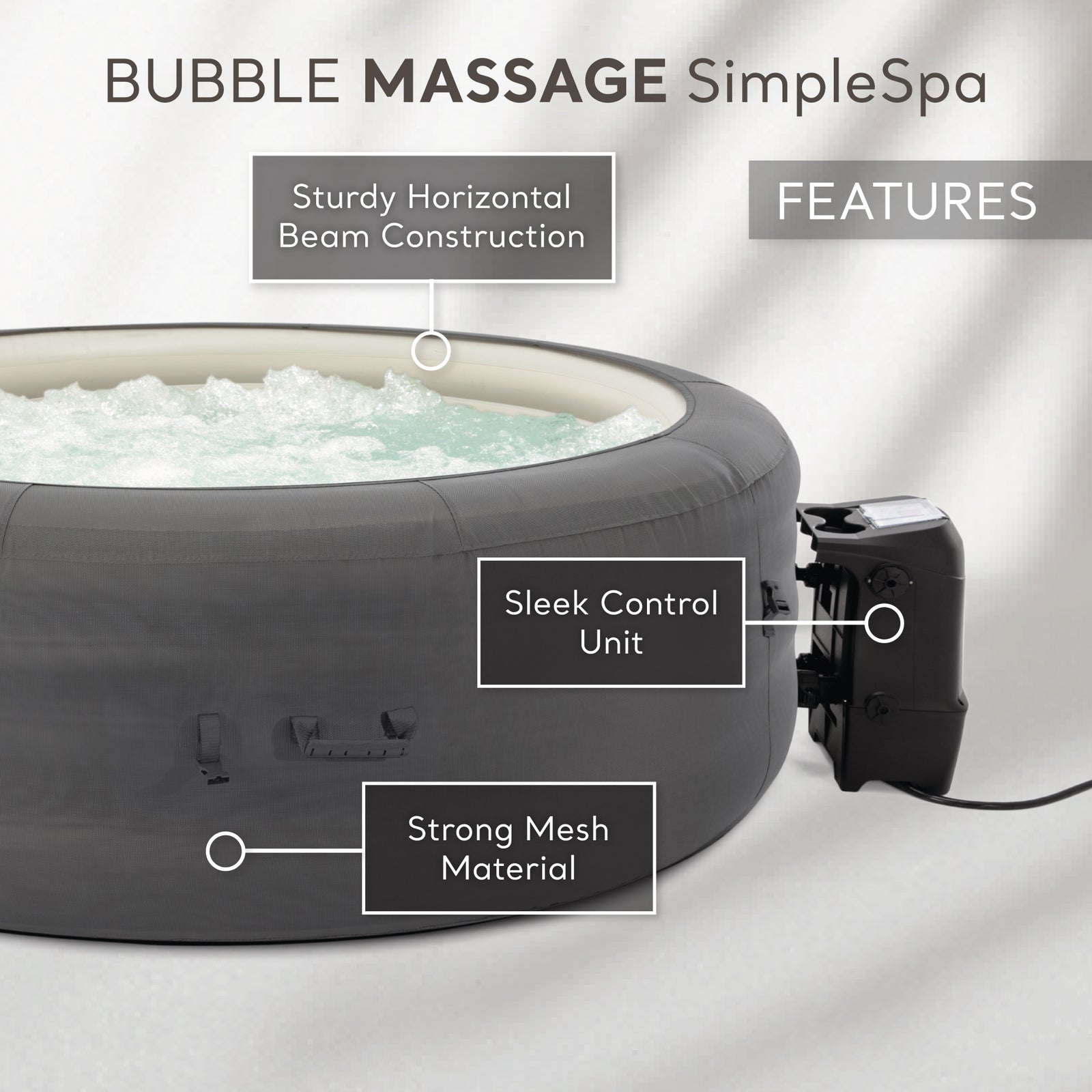 Intex SimpleSpa Bubble Massage 6 Person Inflatable Hot Tub w/ Cover (Open Box) - VMInnovations