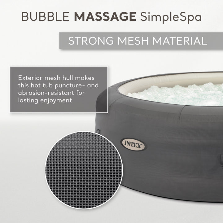 Intex SimpleSpa Bubble Massage 6 Person Inflatable Hot Tub with Energy Cover