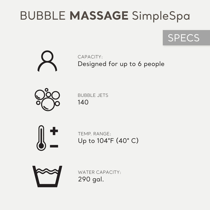 Intex SimpleSpa Bubble Massage 6 Person Inflatable Hot Tub with Energy Cover