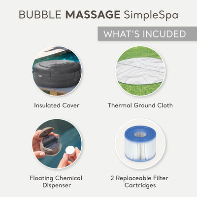 Intex SimpleSpa Bubble Massage 6 Person Inflatable Hot Tub & PureSpa Cup Holder