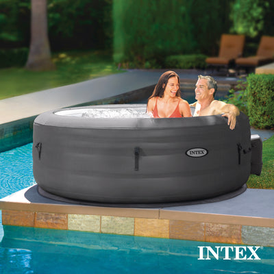 Intex SimpleSpa Bubble Massage 6 Person Inflatable Hot Tub & PureSpa Cup Holder
