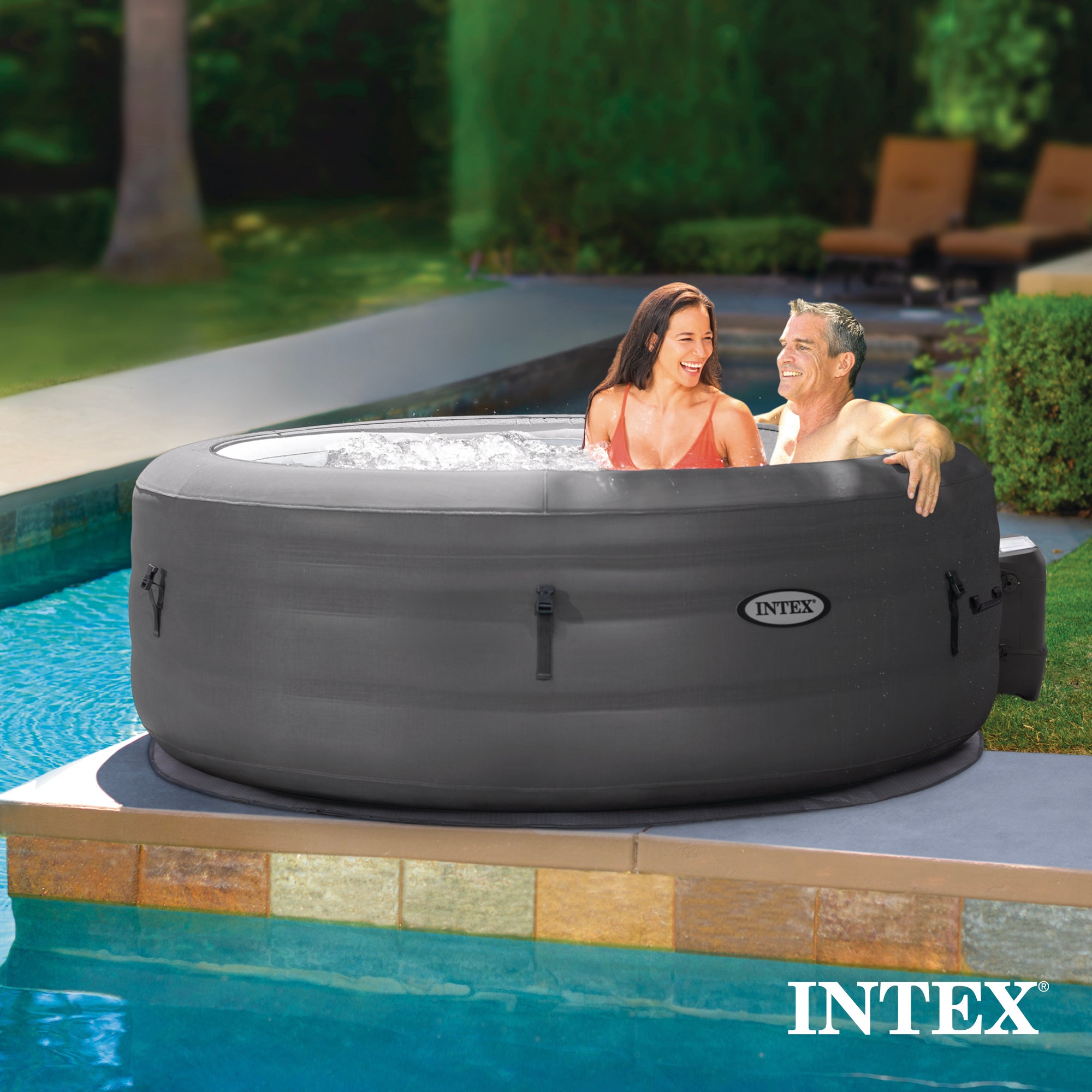 Intex SimpleSpa Bubble Massage 6 Person Inflatable Hot Tub w/ Cover (Open Box)