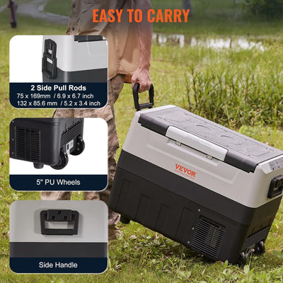 VEVOR 58Qt Dual Zone Car Refrigerator Fridge, Portable Freezer for RV, Travel - VMInnovations