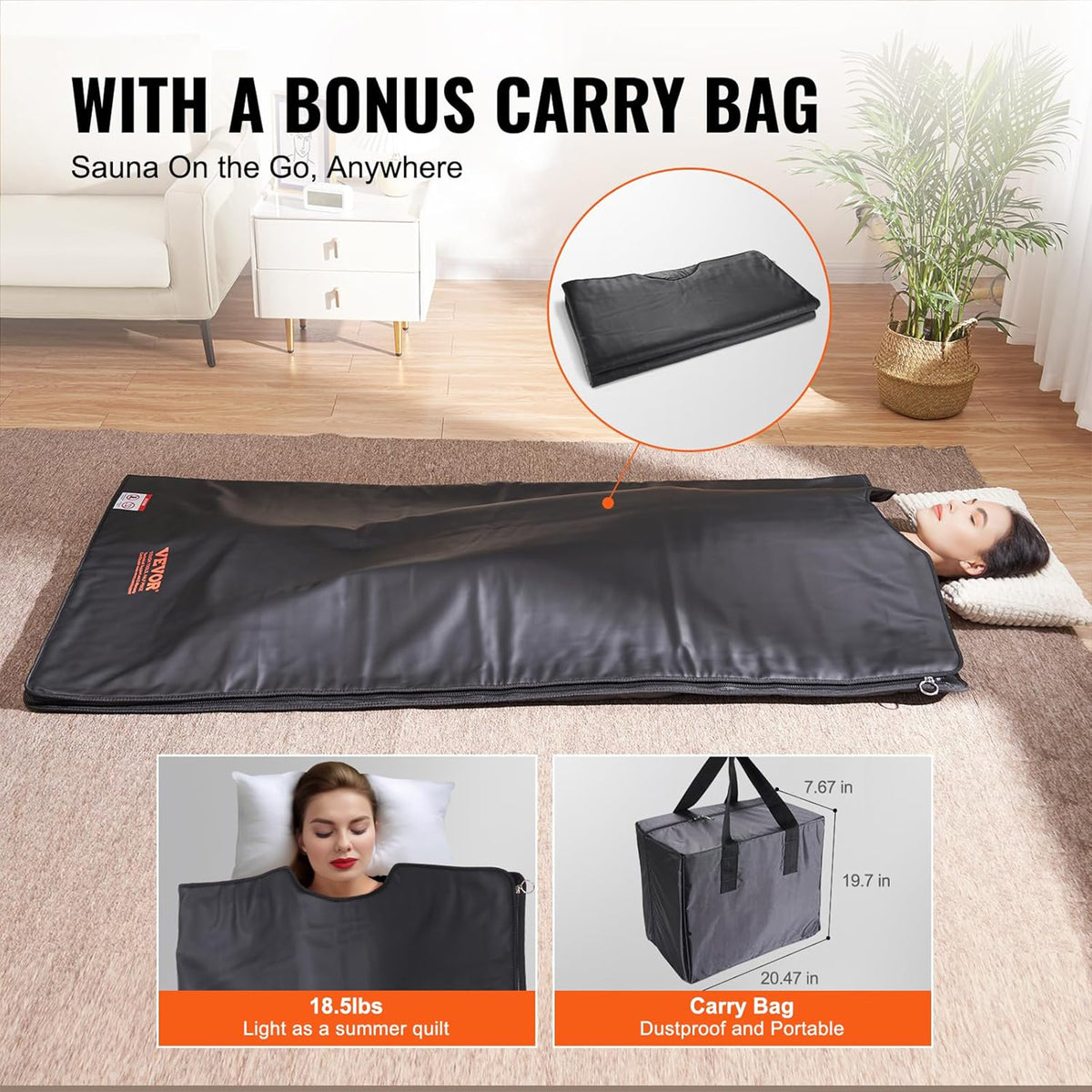 VEVOR Infrared Carbon Heating Sauna Blanket for Detox & Relaxation (Open Box) - VMInnovations