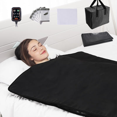 VEVOR Far Infrared Carbon Heating Sauna Blanket for Detox and Relaxation, Black - VMInnovations