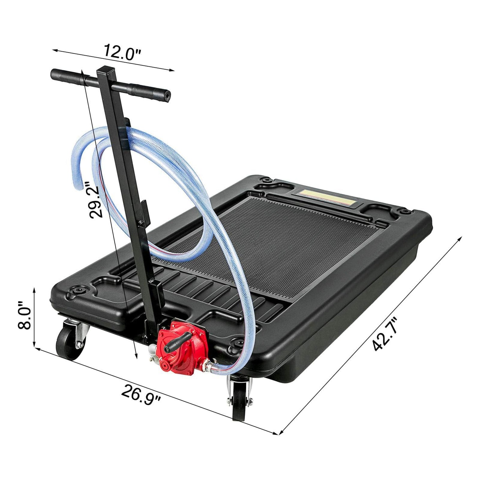VEVOR Low Profile Oil Drain Pan w/ Pump, 64L Electric Oil Change Cart w/8' Hose - VMInnovations
