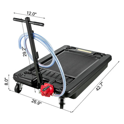 VEVOR Low Profile Oil Drain Pan w/ Pump, 64L Electric Oil Change Cart w/8' Hose - VMInnovations