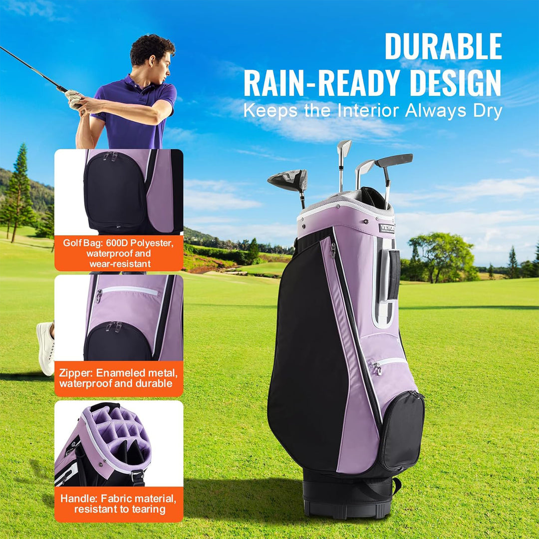 VEVOR 14-Way Golf Cart Bag, Premium Durable Nylon Bag w/Handles (Open Box)